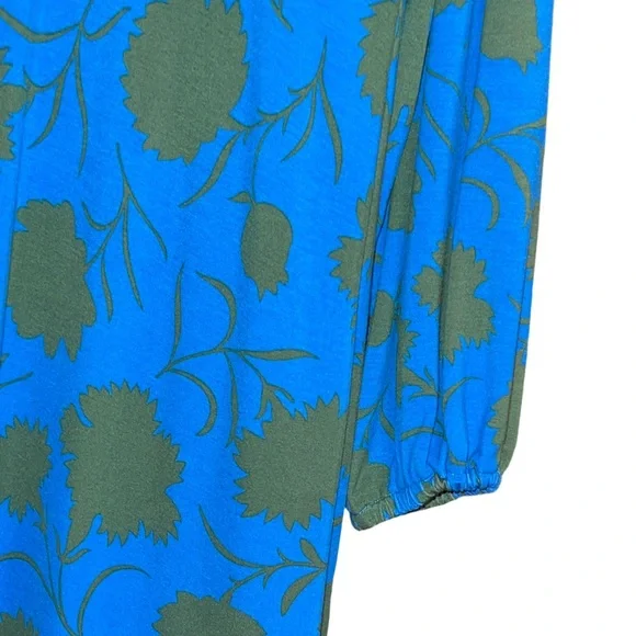 Boden 70s Blue Twisted Waist Jersey Dress Size 14R - Picture 6 of 10